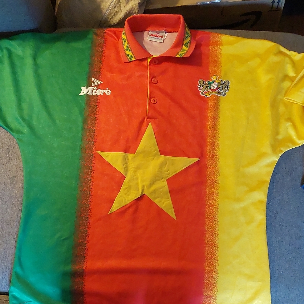 Mitre 80's Cameroun Soccer Jersey. Very Rare